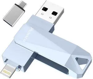 Apple MFi Certified Photo Stick 512GB - Flash Drive for iPhone, iPad & Computer - Picture Keeper Portable Hard Drive - Grey