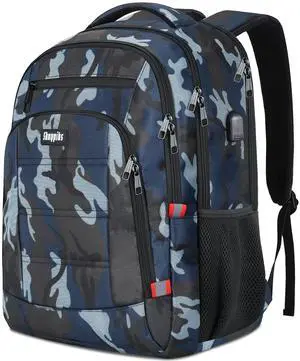 Skaypibs Laptop Backpack for Men,School Backpack with USB Charging Port,Water Resistant Backpack for teens boys,Business Work College bookbag,book bag Fits 15.6 Inch,Blue Back Pack