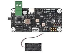 Uninterruptible Power Supply HAT for Raspberry Pi Zero Series, 5V Stable Output, Solar Charging (5V24V), Ba-ttery Monitoring via I2C, LED Indicators, Low-Power UPS Expansion Board