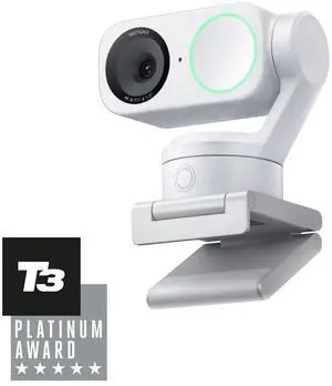 Insta360 Link 2 White - PTZ 4K Webcam for PC/Mac, 1/2" Sensor, AI Tracking, HDR, AI Noise-Canceling Mic, Gesture Control for Streaming, Video Calls, Gaming, Works with Zoom, Teams, Twitch & More