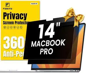 F FORITO 2-Pack 360° Laptop Matte Privacy Screen Compatible with 2025-2021 MacBook Pro 14 inch (M5 M4 M3 M2 M1 Pro Max Chip), Eye Protection and Anti Peeping Laptop Computer Privacy Screen Shield