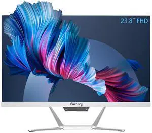 suevery All-in-One PC 24 AIO Desktop Computer AMD Ryzen5 512G SSD DDR4 16G RAM 1080P Gaming PC 23.8" FHD Business AIO Display for Home Office with Wired Keyboard & Mouse
