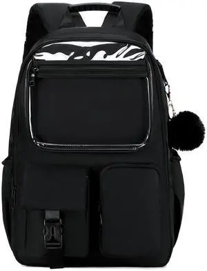 Ocbabe Kids Backpack for Girls Bookbag College Middle High School Bag for Student Black Plain Ita Bag