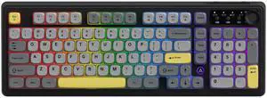 Ajazz AF98Plus Tri-Mode Office Keyboard with Knobs, 4000mAh Battery, Ergonomic, RGB Lighting, Multimedia Function Keys for Windows Vista/XP/7/8/10/11, Mac, Andord.