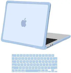 MOSISO Compatible with MacBook Air 13 inch Case 2025 2024 2023 2022 M4 A3240 M3 A3113 M2 A2681, Soft TPU Bumper Anti-Fingerprint Hard Case&Keyboard Cover for MacBook Air 13.6 inch Case, Air Blue
