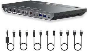 AV Access KVM Switch Dock for a Laptop and 2 Desktop PCs, Dual 4K Monitor USB C Docking Station, Type-C 65W Charging for Laptop, Ethernet, EDID, Hotkey Switch, HDMI, 4K@60Hz, 1080P@240Hz, USB 3.0