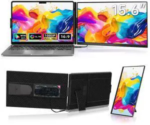 ROYY Laptop Screen Extender, 15.6" Dual Monitor 1080P FHD IPS Portable Monitor Attachable,Second Screen for 13-17" Laptop with USB-C/HDMI Port for Windows/Mac/Android/Switch