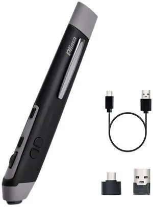 Plima Patent, Intuitive Pen-tip Press-Down Function Equivalent to The Left Mouse Button,Pocket Ergonomic Dual Mode 2.4+BT Pen Mouse 2.0 Vertical Mice, Support Windows, Android,Linux, Mac OS (Grey)