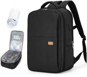 Vacuum Backpack Travel with Pump, mochila de viaje compresion al vacio for Women Men, Large Storage Vacuum Bags for Travel Backpack Personal Item Carry On Backpacks Flight Approved, Black