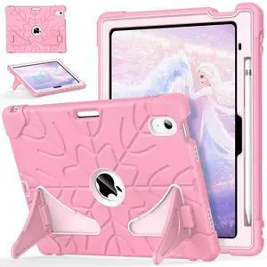 MARIWIVI Case for iPad (A16) 11th Gen 11 inch 2025/ iPad 10th Generation 10.9 inch 2022 with Pencil Holder/Kickstand, Kid Friendly Shockproof Protective Cover for iPad 11th/ 10th Gen (Pink+LP+Pink)