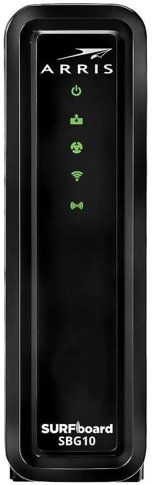 ARRIS Surfboard 16x4 DOCSIS 3.0 Wi-Fi Cable Modem, Model SBG10 (Black)