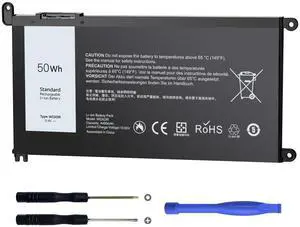 iROCCMIN 4400mAh 50Wh WDX0R Laptop Battery Replacement for Dell Inspiron 13/15/17 5000/7000 (5368 5378 7378 5568 5578 5580 5767 5770), Latitude 3180-3590, Vostro 5568 5468 Compatible WDXOR P69G 3CRH3