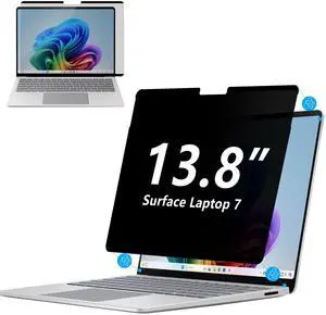 Adeway Privacy Screen Protector for Surface Laptop 7 13.8 Inch, Magnetic Nano, Anti-Spy, Removable, Blue Light & UV Blocking, Anti-Glare