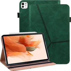ALILANG for iPad Pro 13 Inch Case 2024 M4 (7th Generation) with Pen Holder,Multi-View Lightweight Flip Wallet PU Leather Tablet Cover with Stand,Supports Apple Pencil Pro and Pencil (USB-C) -Green