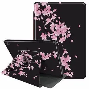 Case for All-New Amazon Fire HD 8 & 8 Plus Tablet (12th/10th Generation,2024/2022/2020)-360 Degree Rotating Multi-Angle Viewing Protective Cover with Auto Sleep/Wake, Cherry Blossom