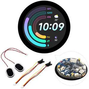 Waveshare ESP32-S3 1.85inch Round Display Development Board 360×360, 32-Bit LX7 Dual-Core Processor, Up to 240MHz Frequency, Supports Wi-Fi & BLE 5, Accelerometer and Gyroscope Sensor, with Touch