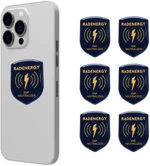 RadEnergy EMF Neutralizer Stickers, EMF Blocker Stickers, Shield Protection for Phones, Tablets, Laptops, and WiFi Devices, Shield Neutralizers for Home and Office Protection (6)