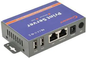 Network Ethernet to USB Print Server (NOT Plug&Play), Non-WiFi Version, 2 Port Print Server for USB Printer, Convert USB Printer to Ethernet Networking - Windows Mac Linux Compliant - CR102