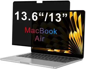 OMOTON Magnetic Privacy Screen for MacBook Air 13.6/13 Inch (2022-2025, M2, M3, M4), Anti-Spy Filter, Matte Anti Glare Blue Light Protector, Easy Install & Remove