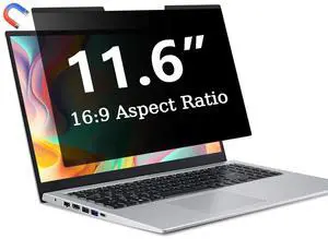 ZOEGAA Magnetic 11.6 Inch Laptop Privacy Screen Filter, for Removable & Reusable 16:9 Widescreen Display Laptop Privacy Screen 11.6 inch and Anti-Spy Anti-Blue Light Anti-Glare Protector