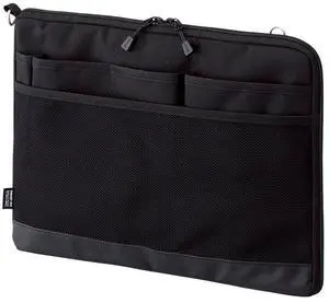 LIHIT LAB Laptop Sleeve, Water & Stain Repellent, Horizontal, 13.4" x 9.8", Black (A7681-24)