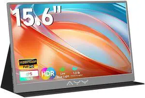 memzuoix 15.6" FHD 1080P Portable MonitorSecond External100% sRGBUSB-C+HDMI for PS5/SwitchVESA MountBuilt-in Speakers | Grey