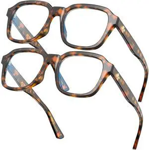 VISOONE Oversized Square Blue Light Blocking Glasses Fashion Computer Eyewear for Women and Men BENNETT