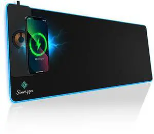 Wireless Charging RGB Gaming Mouse Pad 15W, LED Mouse Pad 900x400x4MM, Light Modes Extra Large Mousepad Non-Slip Rubber Base Computer Keyboard Mat for Gaming, MacBook, PC, Laptop, Desk