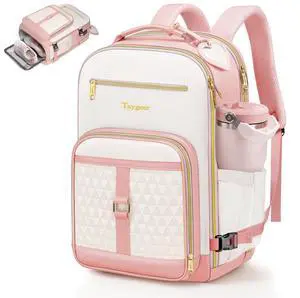 Taygeer United Airlines Personal Item Bag 17x10x9,TSA Underseat Personal Item Backpack with Luggage Tags & Water Bottle Pocket, 9x10x17 Inches Under Seat Carry on Bag for Women Teens Girls, Pink