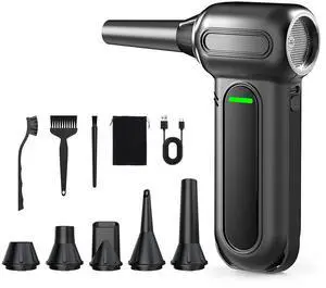 ANABOX Electric Air Duster  150,000 RPM Cordless Blower, Brushless Motor, 4-Speed Adjustable, Rechargeable 8000mAh, LED Light for Computer, Keyboard, Car & Home Cleaning