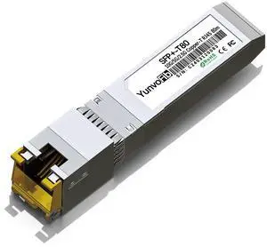YunvoFib 10GBASE-T SFP+ Copper 80m RJ45 Transceiver - 2.5G/5G/10G SFP+ to RJ45 Module, MSA Compliant Copper SFP+ Transceiver for Cisco D-Link Mikrotik Netgear Ubiquiti and More