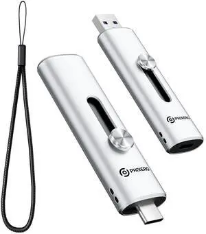 Phixero (1000MB/s) 512GB Flash Drive, Dual USB Connector USB-A 3.2 + Type C Photo Stick for Android OTG, iPad, MacBook, iPhone 17, Instant Storage Expansion, Plug & Play, Solid State Thumb Drive