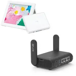 GL.iNet GL-B3000 (Marble) Wireless WiFi 6 Router with Wall-Mountable Photo Frame & GL-AXT1800 (Slate AX) Pocket-Sized Wi-Fi 6 Gigabit Travel Router GL.iNet GL-B3000 (Marble) Wireless WiFi 6 Router with Wall-Mountable Photo Frame & GL-AXT1800 (Slate AX) Pocket-Sized Wi-Fi 6 Gigabit Travel Router