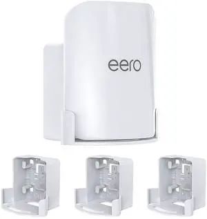 Eero Pro 7 Wall Mount for eero Pro 7 Mesh Wi-Fi 7 router, Space-Saving Holder with Cable Management, Wall & Outlet Mounting, Easy Installation, Includes Screws & Quick Start Guide (White, 3 Pack)