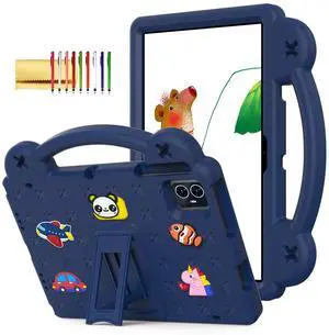 Dteck Case for Onn 10.1" Tablet 2024 Gen 4, Cartoon Panda Shockproof Rugged Lightweight Convertible Stand Handles Kids Friendly Case for Onn 10.1 inch 4 Gen Tablet 2024 (Model:100135925),Navyblue