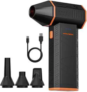 WOLFBOX MF50 Compressed Air Duster-110000RPM Super Power Electric Air Duster, 3-Gear Adjustable Mini Blower with Fast Charging, Dust Blower for Computer, Keyboard, House, Outdoor and Car