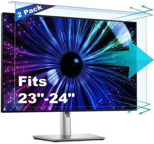 2 Pack Anti-Blue Light & Anti-Scratch Screen Protector Shield for 23, 23.6, 23.8, 24 Inches Desktop Computer Monitor, Hanging Block Filter Panel for Eye Protection