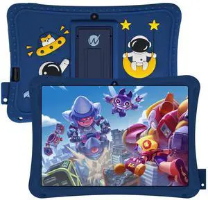 WeTap Kids Android TabletsAndroid 11 Tablet for Kids 2+32 GB Toddler Tablet,WiFi 5.0 Parental Control with Kid-Proof Case,1024x600 IPS Touch Screen Dual Camera (Blue)