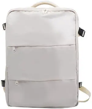 SCHONERZG Travel Backpack for Women & Men, Waterproof Carry On Backpack Airline Approved Laptop Backpack Fits 15.6 Inch Laptop, Business Computer Bookbag for Work, College, Travel (Ivory, Medium)