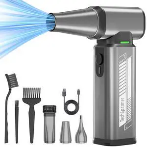 Compressed Air Duster-300000RPM Super Power Cordless Electric Air Duster, Stepless Adjustment & 3-Gear Adjustable Rechargeable Brushless Motor Air Blower for Computer, Keyboard, House, Outdoor and Car