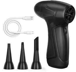 PinaiIon Rechargeable Compressed Air Duster for PC Computer, Cordless Mini Air Blower Portable, Super Powerful Dust Blower Speed Adjustable, Air Duster for Home, Outdoor, Leaf, Keyboard, Car Cleaning