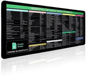 Mouse Pad with Shortcuts for Google Sheets Cheat Sheet Mousepad - Chrome OS,Large Size XL Gaming Pad for Mouse and Keyboard, High Definition Printing, Stitching,Washable, Anti Slip