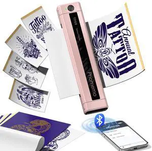 Phomemo TP88 Tattoo Stencil Machine- Tattoo Transfer Printer with 10pcs Transfer Paper, Stencil Kit for Artists, Compatible with Smartphone & PC