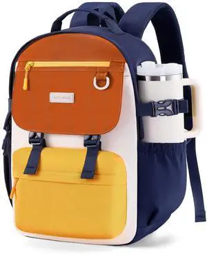 LOVEVOOK School Backpack for Girls with Large Tumbler Holder Pockets, Student Cute Bookbag 17.3 inch Laptop Daypack for Middle School Teen, Waterproof College Travel Bag for Women