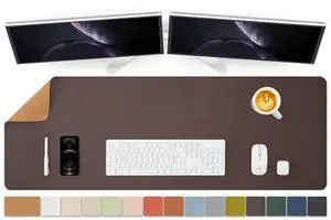 Large Cork Desk Mat - 47.2"x 17" Desk Pad for Office and Home - Ideal for Large Mouse Pad and Desk Mats on Top of Desks(Coffee)