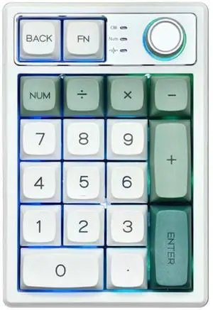 TISHLED Gasket Creamy Mechanical Numpad Programmable Macro Keypad Wireless 2.4G/Bluetooth 5.0/Wired USB-C RGB Backlit Hot Swappable Number Pad Rechargeable Numeric Keyboard Metal Knob, Botanic Garden