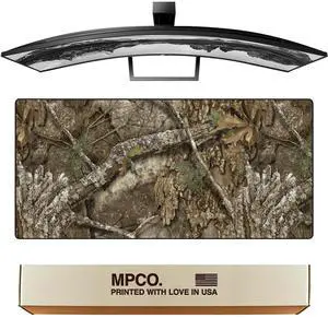 MPCO. Real Tree Large Gaming Desk Pad - 36" x 17" Duraglyde Fabric APX  Without Logo Desk Mats - Non-Slip, Washable, Smooth Glide for Precision Gaming & Work