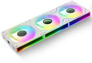 Ocypus Gamma F12 UNI 120mm PC Fans, Daisy-Chain Computer Case Cooling Fan, New-gen Infinity Mirror, Flowing ARGB Light Effects, Low Noise PWM, Up to 1800RPM 9-Blade Reverse (WH, 3PCS)