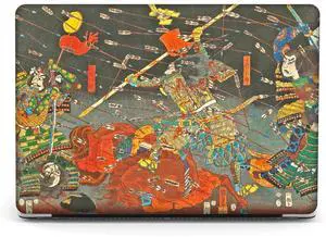 Berkin Arts Compatible with MacBook Pro 13 inch Cover, 2022-2016 Release A1706/A1989/A2159 with Keyboard Cover & Screen Protector Ukiyo-e (The Kusunoki's Final Attack by Kuniyoshi)