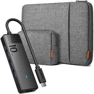 Inateck USB 3.2 Gen 2 USB C Hub 10Gbps with 13 Inch Case Sleeve 360° Protection,Bundle Product,HB2025 and LB01006